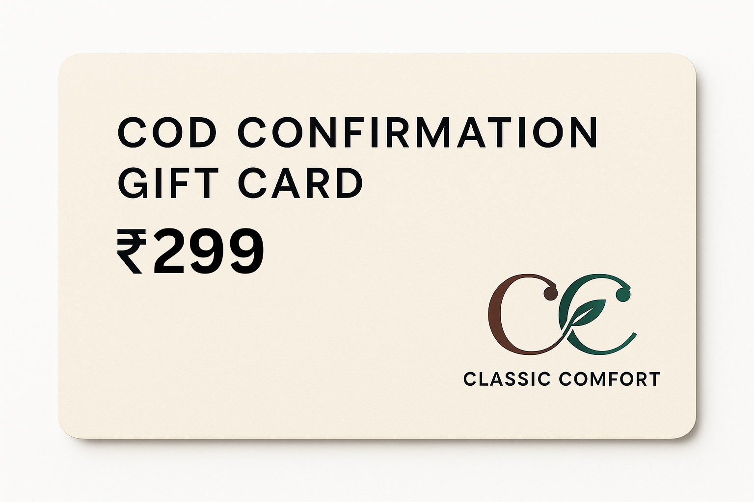 Cash On Delivery Token Card