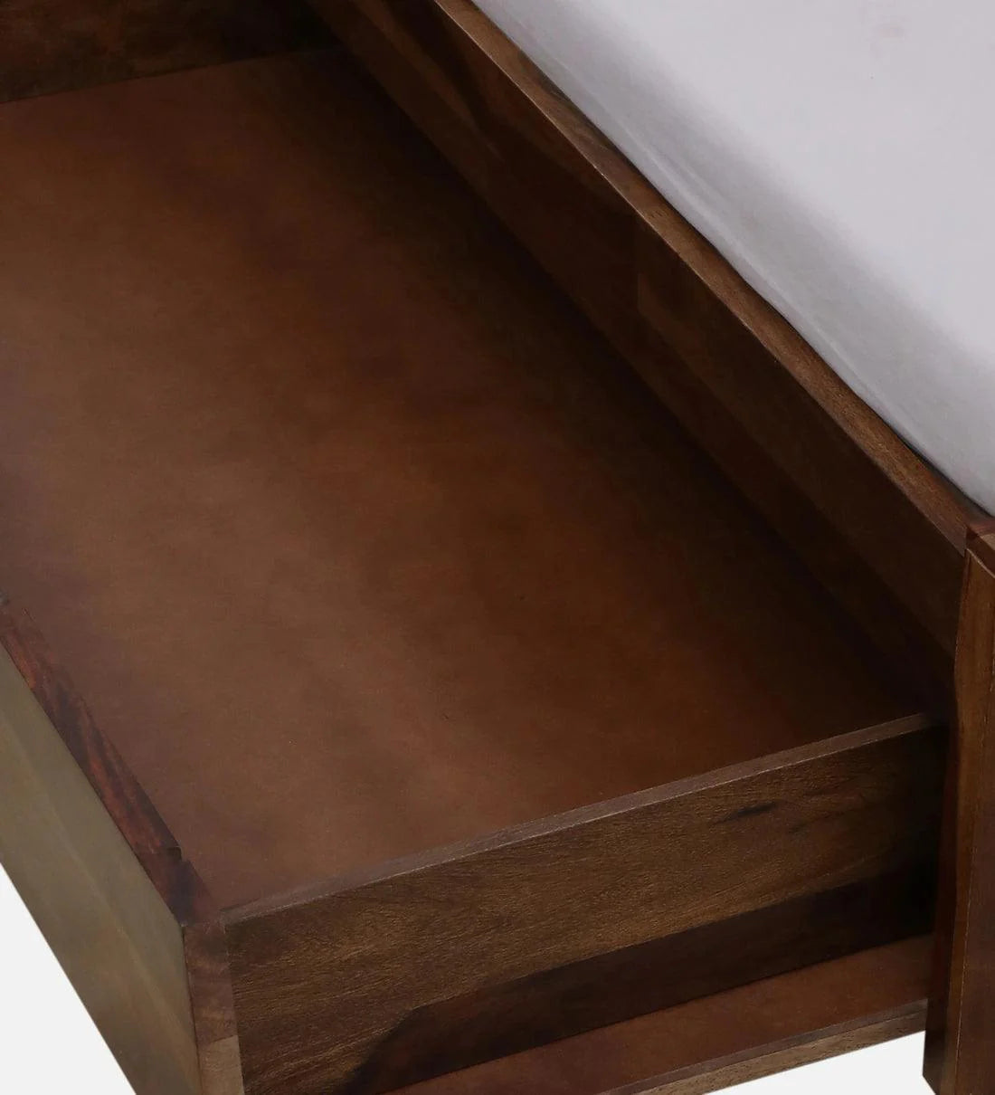 Sheesham Wood King Size Bed With Drawer Storage In Scratch Resistant Teak Finish