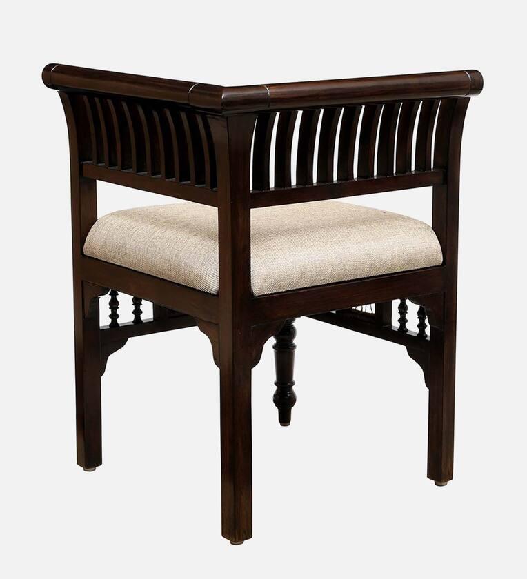 Teak Wood 1 Seater Sofa in Walnut Finish