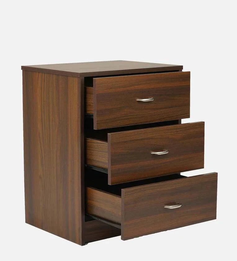 Bedside Table in Classic Walnut Finish with Drawers