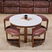 Marble Top Coffee Table with Stools - Brown
