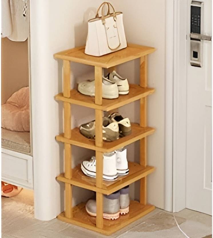 Sturdy & Stylish Wooden Shoe Rack & Storage Shelf for Shoes,Books for Entryway Solid Wood Shoe Rack
