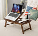 Foldable Wooden Laptop Desk Tray – With Drawer, Slots & Multi-Use Design