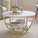 Round Gold Coffee Table,2 Tier Coffee Tables for Living Room