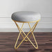 JUMBO CRAFTS Metal Sitting Stool for Bedroom & Living Room, Sofa Side Stool, Metal Small Ottoman Footrest Stool, Makeup Chair, Pouf for Office & Home Decoration - (Grey)