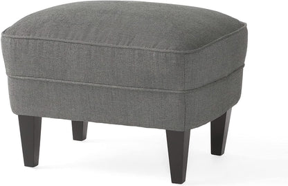 Tafton Fabric Club Chair and Ottoman  Grey