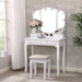 Sbdmirau Modern Vanity Desk with Lighted Mirror | Desk Makeup Dressing Table | 10 LED Lights | 3 Large Drawers and 2 small drawer | Writing Desk with Storage for Bedroom - White
