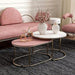 Nesting Table Set of 2, Stacking Side Round Tables in Golden Colour for Living Room