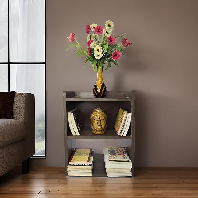 Home Table. Side Table, End Table, Bedside Table, Wooden Nightstand End Table for Bedroom & Living Room (Black Wenge) (Oak Yellow)