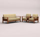 EDWIN 3+1+1 WOODEN SOFA SET (HONEY FINISH)