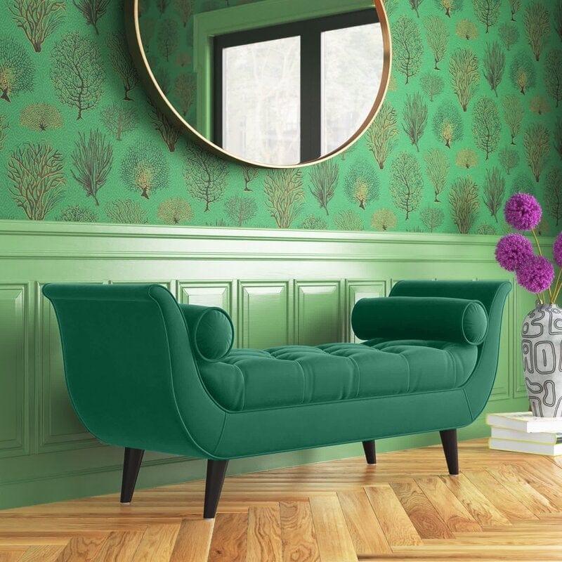 Modern Upholstered Tufted Cordelia Bench Button for Bedroom,Entryway Living Room