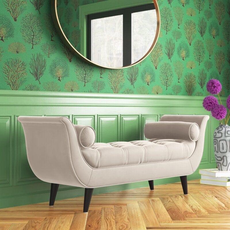 Modern Upholstered Tufted Cordelia Bench Button for Bedroom,Entryway Living Room