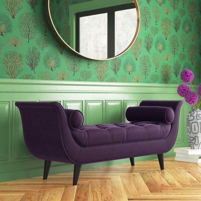 Modern Upholstered Tufted Cordelia Bench Button for Bedroom,Entryway Living Room