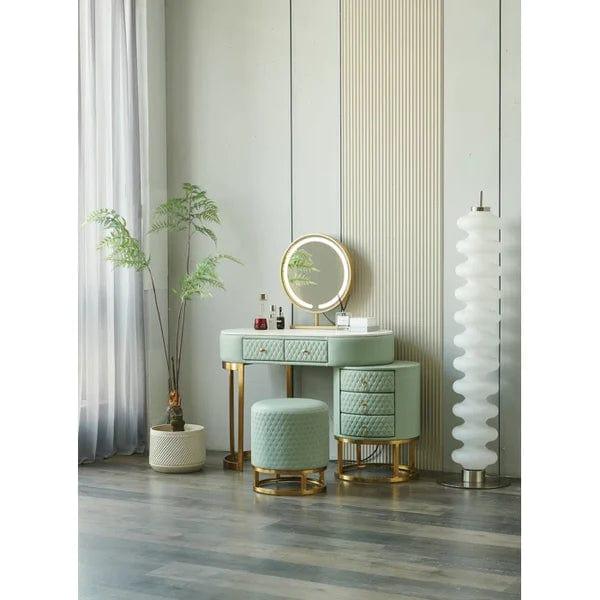Acodaiuy Vanity Desk with Lighted Mirror – Classic White