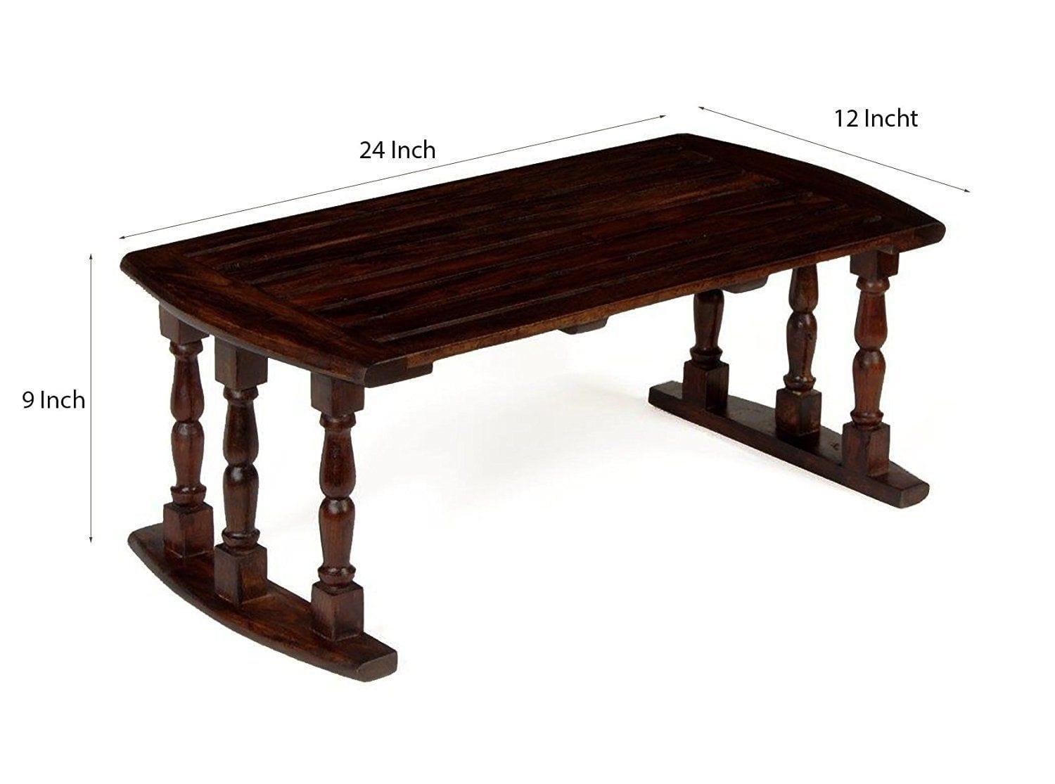 Sheesham Wood Breakfast & Laptop Table – Walnut Finish