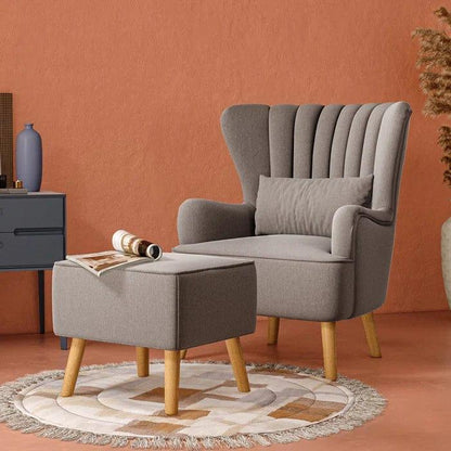 Harden Wide Tufted Wingback Chair and Ottoman