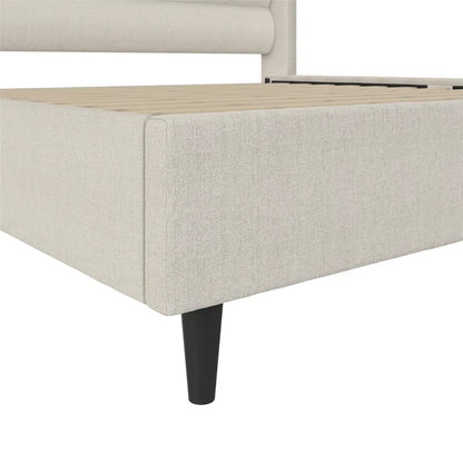 Louis King Upholstered Wingback Bed