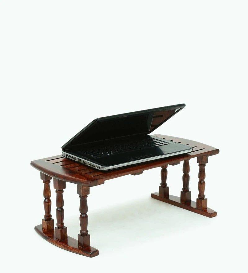Sheesham Wood Breakfast & Laptop Table – Walnut Finish