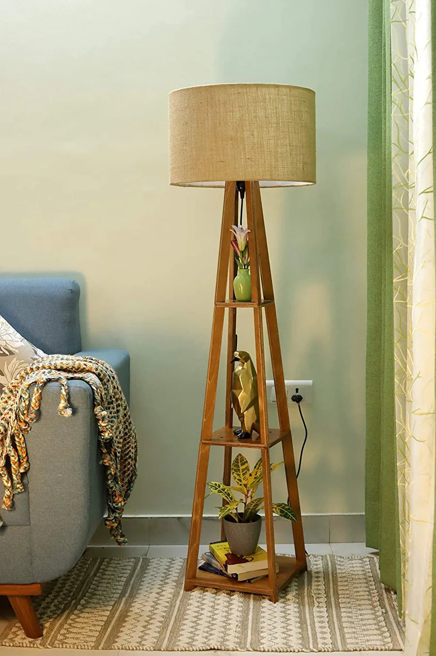 Decorative Wooden Floor Lamp for Home Decoration Living Room Corner
