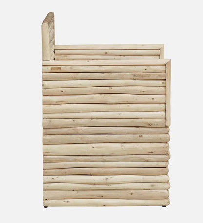 Eucalyptus Wood 1 Seater Sofa In Natural Finish