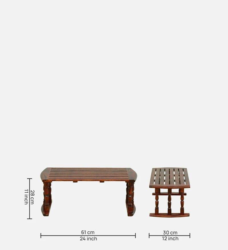 Sheesham Wood Breakfast & Laptop Table – Walnut Finish